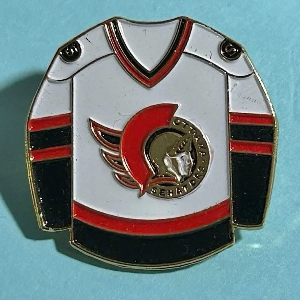 Ottawa Senators Hockey NHL White Jersey Lapel Hat Pin